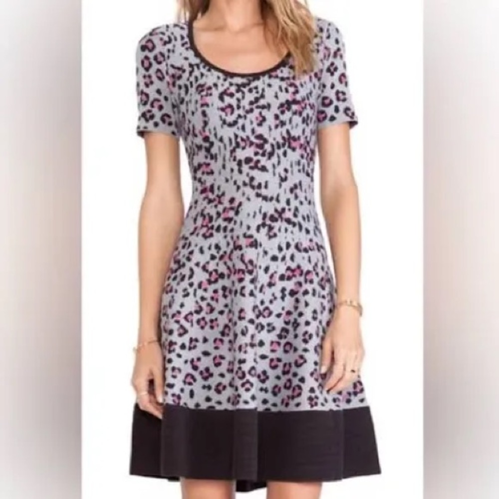 Kate Spade Pink and Black Viscose Leopard Print Dress Size S